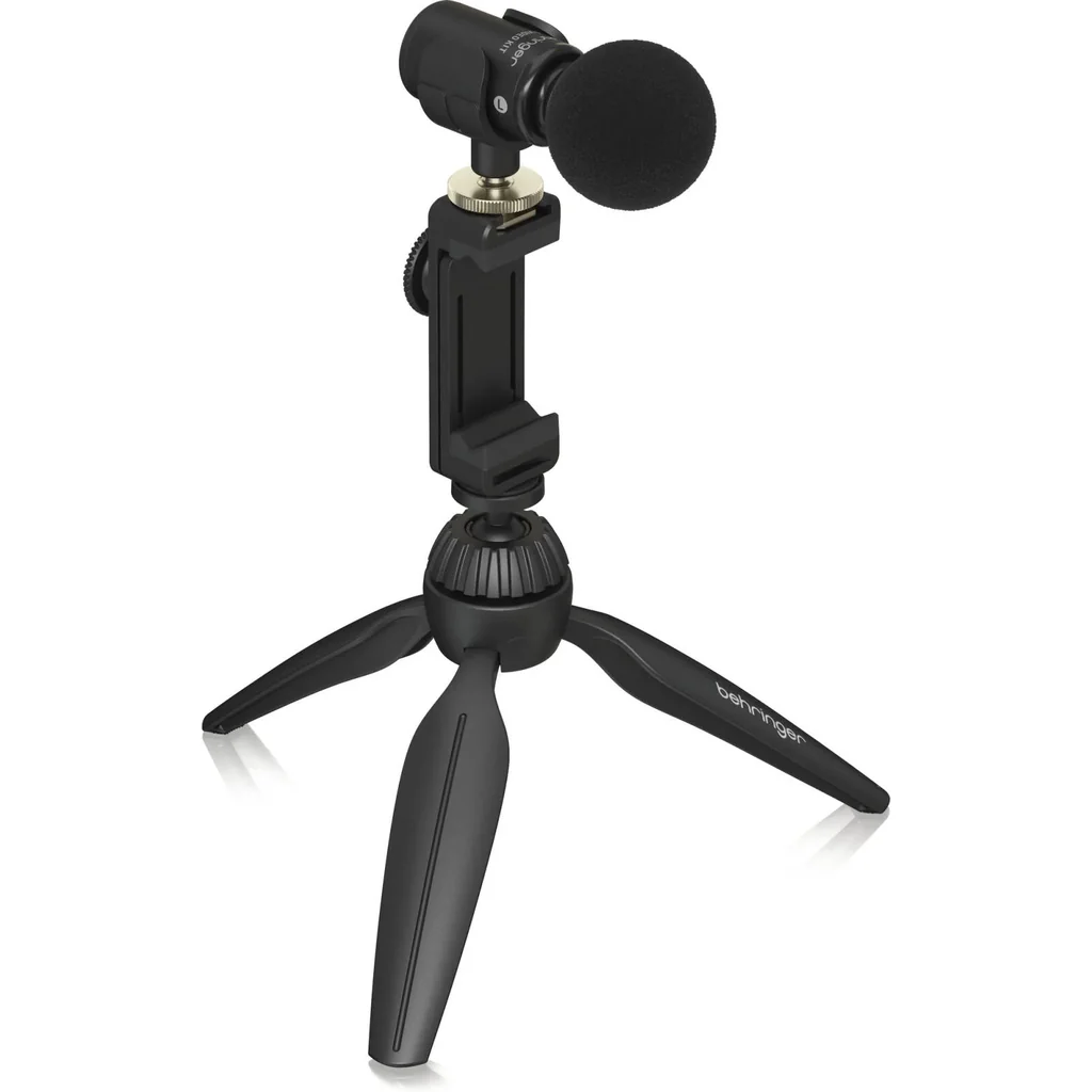Behringer GOVIDEOKIT Video Microphone Kit, Dual Condenser Capsules, Mid Side Stereo Mic, 32bit 96kHz Audio, USB-C Interface, Tripod Stand, Smartphone Clamp | GOVIDEOKIT - Image 2
