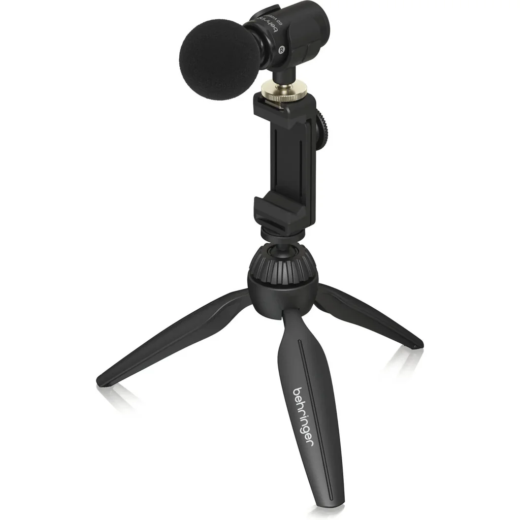 Behringer GOVIDEOKIT Video Microphone Kit, Dual Condenser Capsules, Mid Side Stereo Mic, 32bit 96kHz Audio, USB-C Interface, Tripod Stand, Smartphone Clamp | GOVIDEOKIT - Image 3