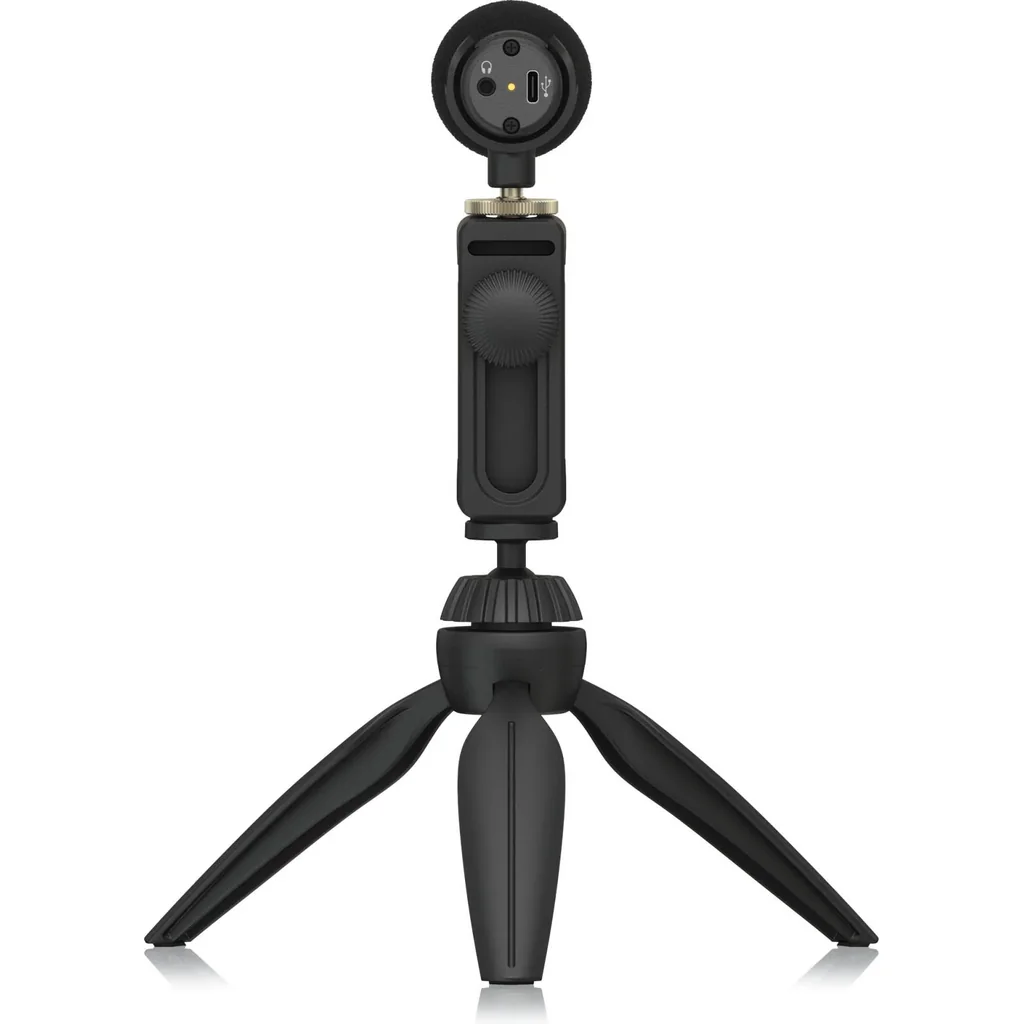 Behringer GOVIDEOKIT Video Microphone Kit, Dual Condenser Capsules, Mid Side Stereo Mic, 32bit 96kHz Audio, USB-C Interface, Tripod Stand, Smartphone Clamp | GOVIDEOKIT - Image 4
