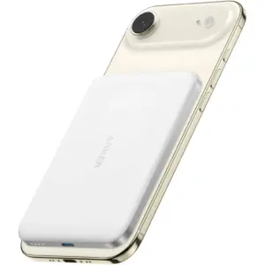Anker Nano Power Bank, Ultra-Slim 5,000mAh, MagGo, 15W Qi2-Certified Wireless Charging, Dual-NTC Temperature Control, Ergonomic Design, Best for Iphone 17 Series, White | A1665H21