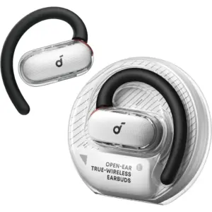 Anker Soundcore V40i Open-Ear Earbud, 16 x 13mm Drivers, Touch Control, Adjustable Ear Hooks, 4 Mics with AI, Bluetooth 5.4, IP55 Water Resistance, Up to 21 Hours Playtime, White | a3878