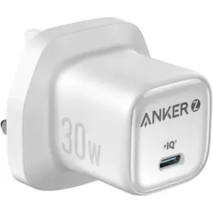 Anker A2698 Zolo 30W Compact USB C GaN Charger, 30W Power Output, Superior Temperature Management, Innovative Stacking Technology, Advanced GaN II Technology, White | A2698K21