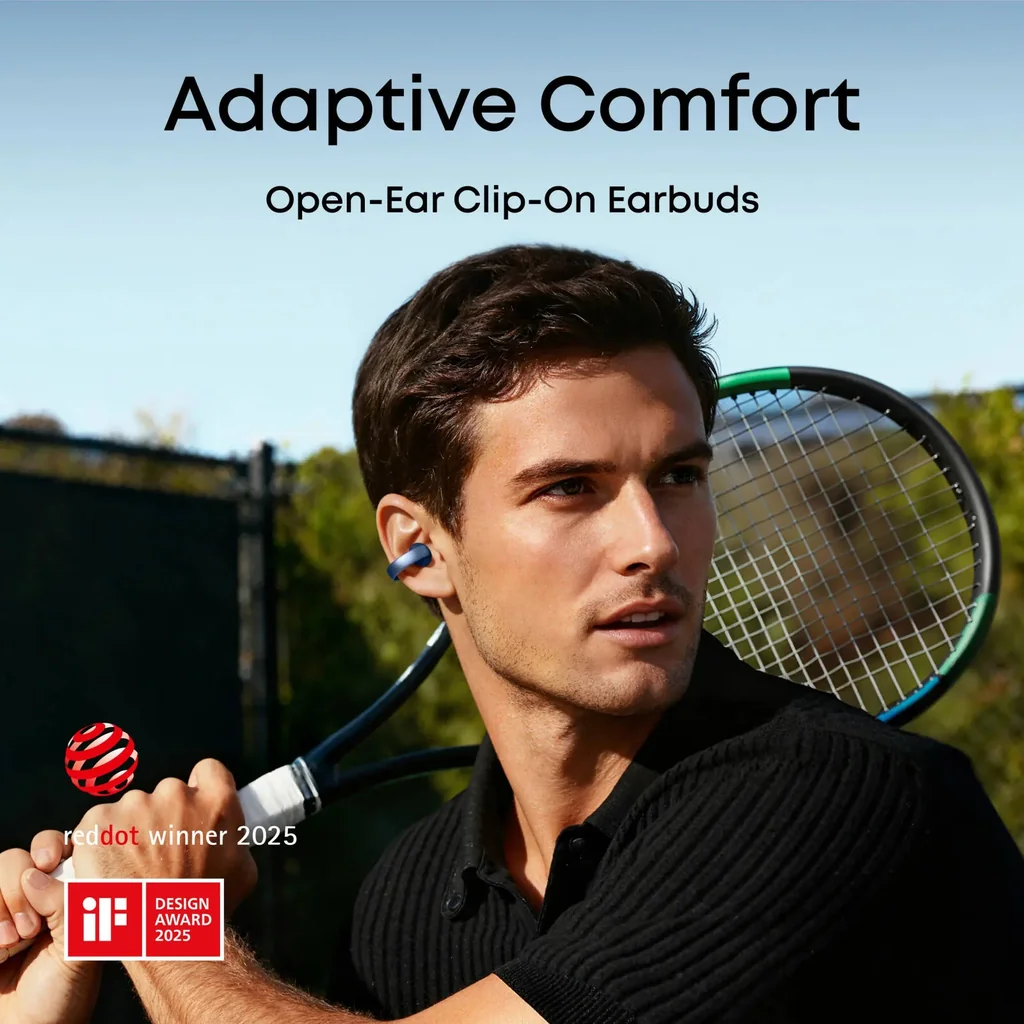 Anker Soundcore AeroClip, 12mm Customized Driver, Tap Control, 4 Mics with AI, Advanced Virtual Bass Technology, Bluetooth 5.4, Up to 32 Hours Playtime, IP55 Water Resistance, Glacier Blue | A3388H31 - Image 7