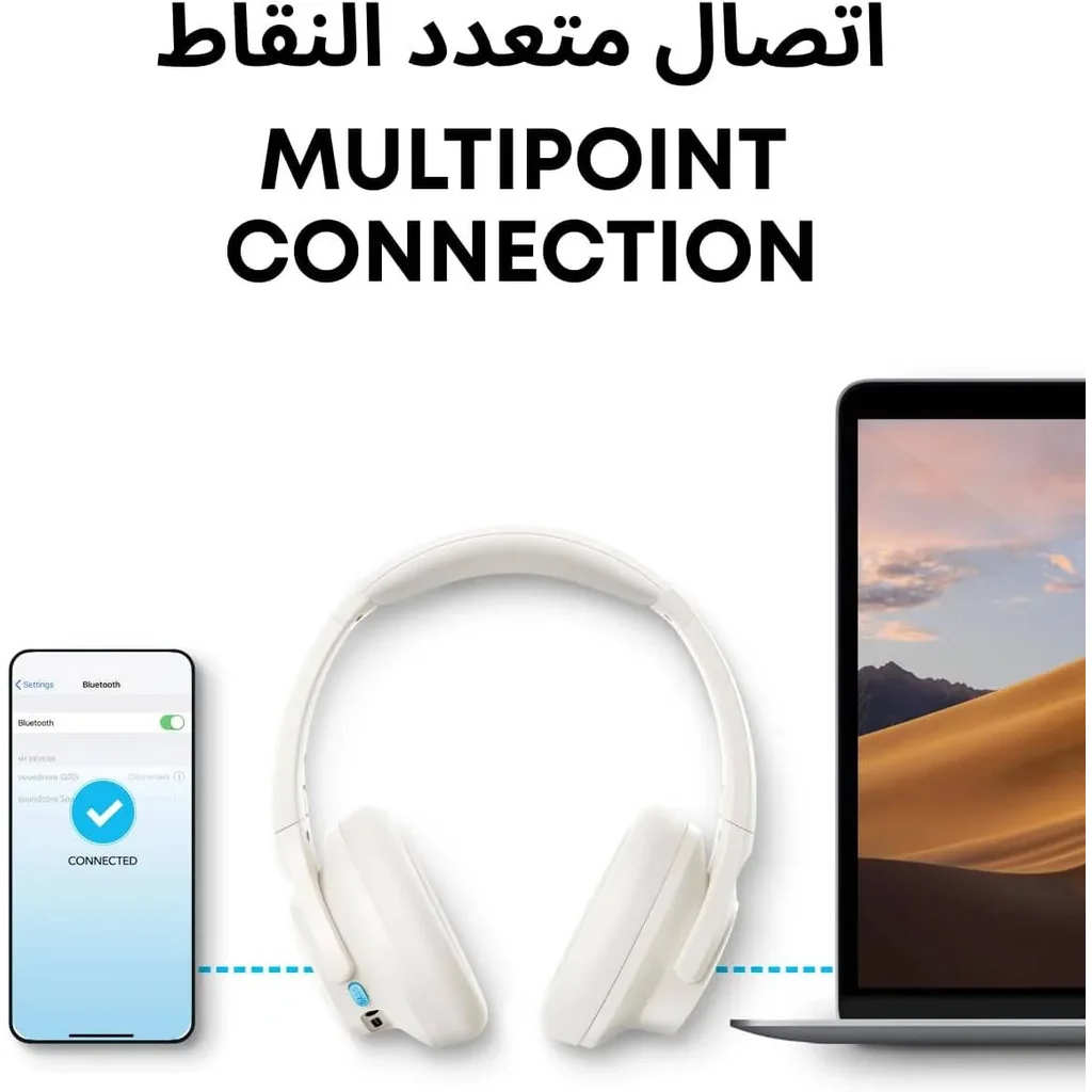 ANKER Soundcore Q11i Wireless Headphones, 40mm Dynamic DriverHi-Res Audio, One-Touch Bass Boost, 60-Hour Playtime, Detachable Ear Cushions, Bluetooth V5.3, Up to 60 Hours Battery, White | Q11i - Image 2