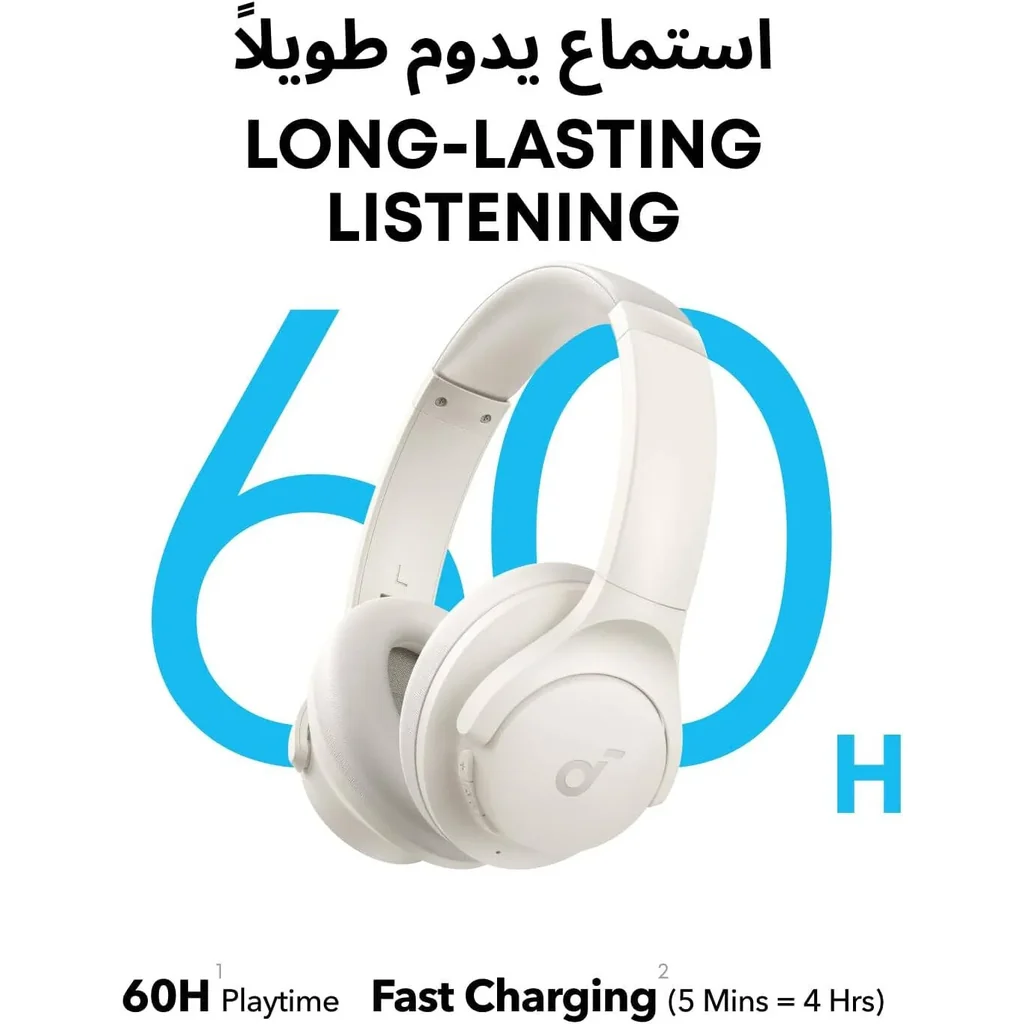 ANKER Soundcore Q11i Wireless Headphones, 40mm Dynamic DriverHi-Res Audio, One-Touch Bass Boost, 60-Hour Playtime, Detachable Ear Cushions, Bluetooth V5.3, Up to 60 Hours Battery, White | Q11i - Image 3