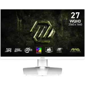 MSI MAG 274QRFW E20 Gaming Monitors, 27" Rapid IPS Display, WQHD Resolution, 200Hz Refresh Rate, 0.5ms (GtG) Response Time, Adaptive-Sync Technology, 1.07B Color Display | 9S6-3CF99T-015 / 001
