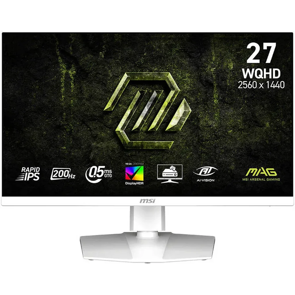 MSI MAG 274QRFW E20 Gaming Monitors, 27" Rapid IPS Display, WQHD Resolution, 200Hz Refresh Rate, 0.5ms (GtG) Response Time, Adaptive-Sync Technology, 1.07B Color Display | 9S6-3CF99T-015 / 001
