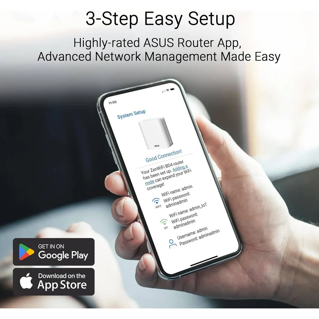 ASUS ZenWiFi BD4 Dual-Band WiFi 7 Mesh Router 3600 Mbps, 4900 sq.ft., Dual 2.5G Ports, Security and Parental Controls Included, Smart Home Master SSIDs, White | BD4 (W-1-P) - Image 7