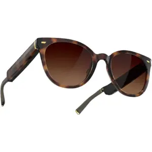 Amazon Echo Frame (3rd Gen) Smart Sunglasses, Polarized Lenses with UV400 Protection, Open Ear Audio, Designed for Alexa+, Round Frame, IPX4 Water Res, Medium, Brown Tortoise Cat Eye | 53-030404