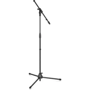 Behringer MS2050-L Professional Tripod Dual Microphone Stand with Boom Arm, Dual Mic Mount, 70 cm Boom Reach, Adjustable Height 90 210 cm, Foldable Steel Base, Black | MS2050-L