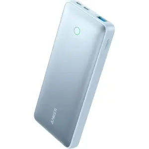 Anker 533 Power Bank, 10000mAh BAttery Capacity, PowerCore 25W Fast Charging, Smart Display, ActiveShield 2.0 Protection, Compact Yet Powerful, 2 USB-C Port, 1 USB-A Port, Blue | A1249H31