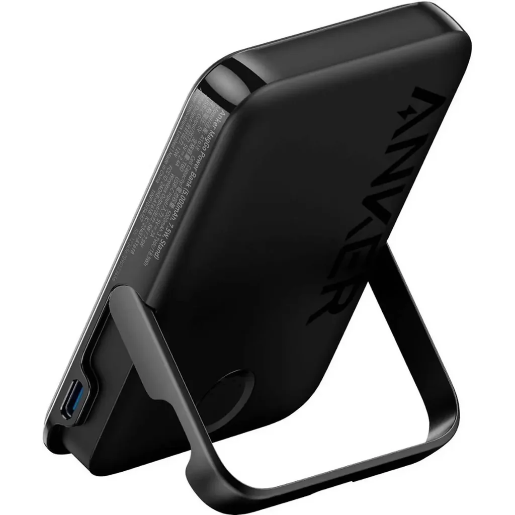 Anker MagGo Wireless Power Bank, 5000mAh Battery Capacity, Built-In Foldable Stand, Up to 10N Strength, Magnetic Technology, Stable Charging with Case On, Black | A1618H11 - Image 9