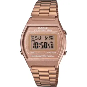 Casio B640WC-5ADF Women's Vintage Collection Youth Water Resistant Digital Watch, 1/100-Second Stopwatch, LED Backlight, 35mm, 50-Meter Water Resistance, Rose Gold | B640WC-5ADF