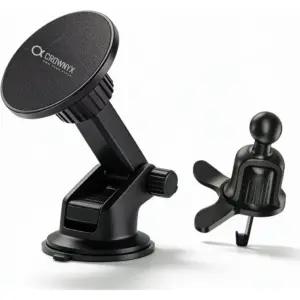 CROWNYX Magnetic Car Phone Holder, MagSafe & Android 360° Mount, Black | CAC-150