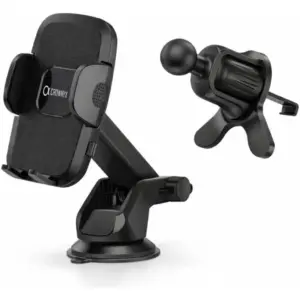 CROWNYX 2-in-1 Car Phone Holder, Dashboard & Air Vent Mount, 360° Rotation | CCH-100