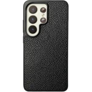 CROWNYX Leather Case for Samsung Galaxy S25 Ultra, MagSafe, Shockproof, Black| SAMS25UL-MGSF-RGL-BLK