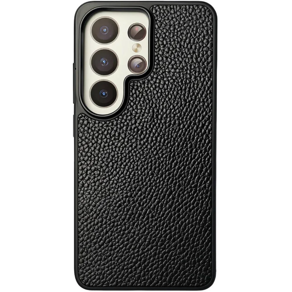 CROWNYX Leather Case for Samsung Galaxy S25 Ultra, MagSafe, Shockproof, Black| SAMS25UL-MGSF-RGL-BLK
