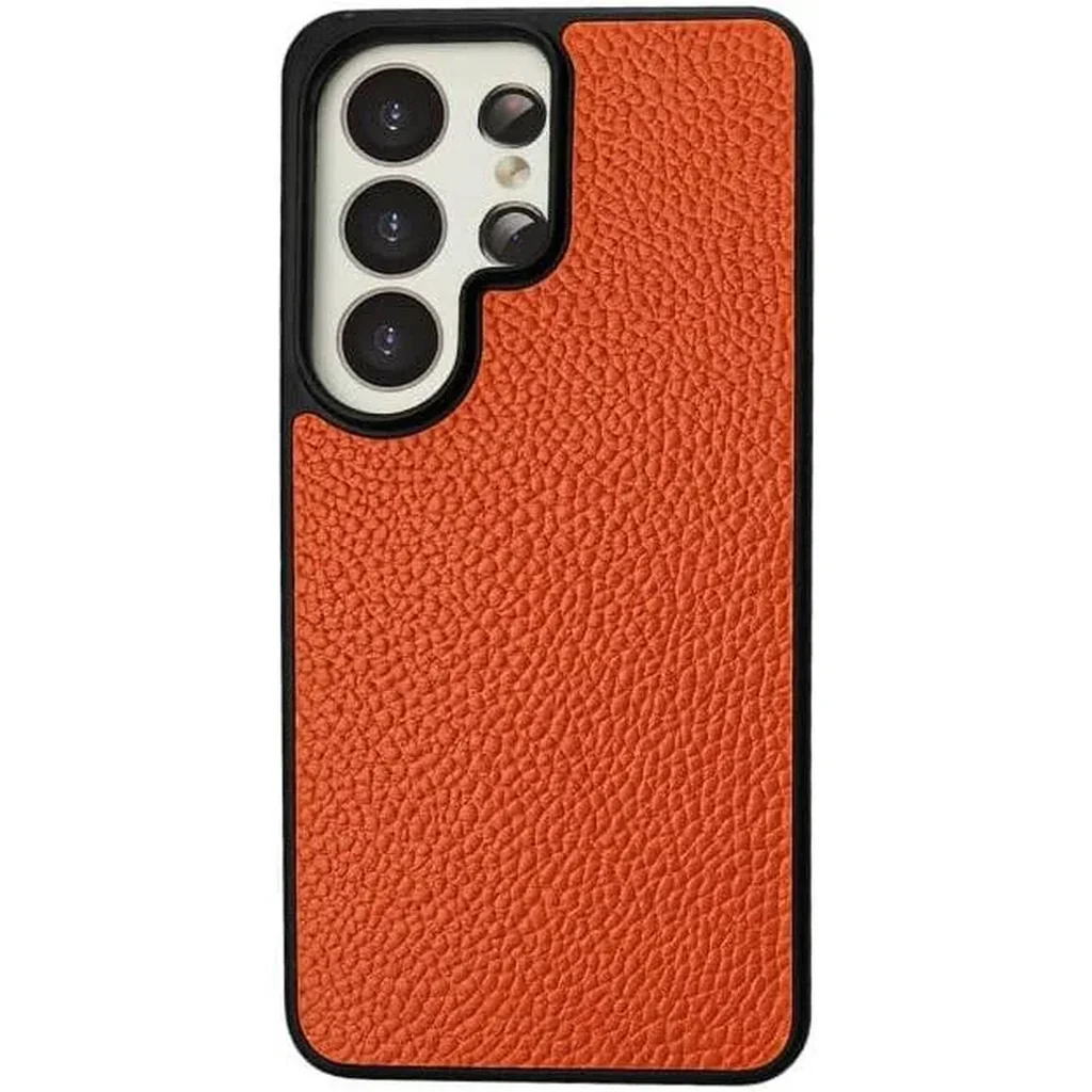 CROWNYX Leather Case for Samsung Galaxy S25 Ultra, MagSafe, Shockproof, Orange | SAMS25UL-MGSF-RGL-ORG