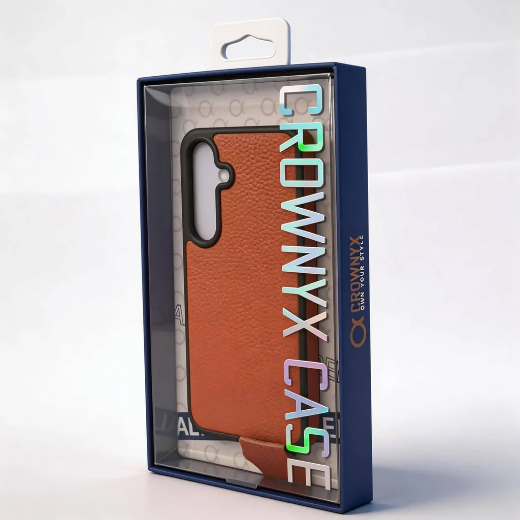 CROWNYX Regal Leather MagSafe Case for Samsung Galaxy S26, Shockproof, Orange | SAMS26-MGSF-RGL-ORG - Image 5