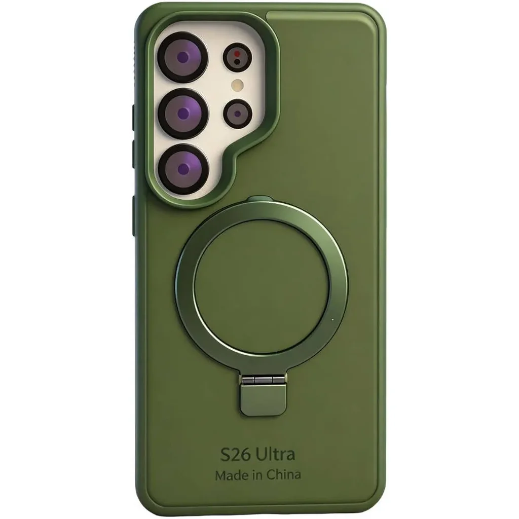 CROWNYX Aegis GripStand Pro Case for Samsung Galaxy S26 Ultra, MagSafe, Shockproof, Green | SAMS26UL-MGSF-AGSP-GRN