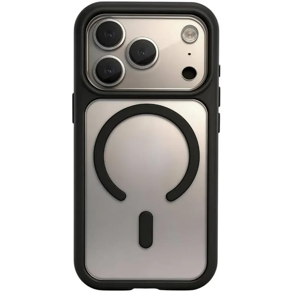 CROWNYX Fusion Clear Silicone Case for iPhone 17 Pro Max, MagSafe, Shockproof, Black | IP17PM-MGSF-FC-BLK