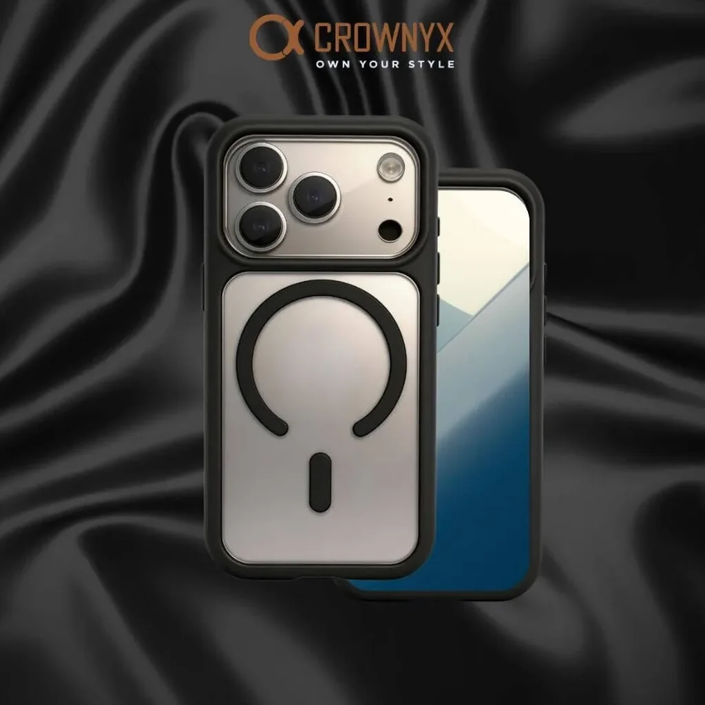 CROWNYX Fusion Clear Silicone Case for iPhone 17 Pro Max, MagSafe, Shockproof, Black | IP17PM-MGSF-FC-BLK - Image 2