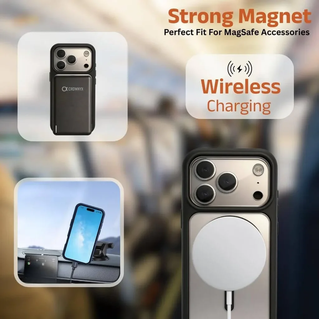 CROWNYX Fusion Clear Silicone Case for iPhone 17 Pro Max, MagSafe, Shockproof, Black | IP17PM-MGSF-FC-BLK - Image 5