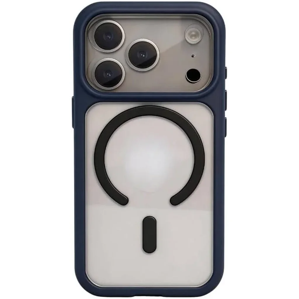CROWNYX Fusion Clear Silicone Case for iPhone 17 Pro Max, MagSafe, Shockproof, Blue | IP17PM-MGSF-FC-BLU