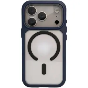 CROWNYX Fusion Clear Silicone Case for iPhone 17 Pro, MagSafe, Shockproof, Blue | IP17P-MGSF-FC-BLU