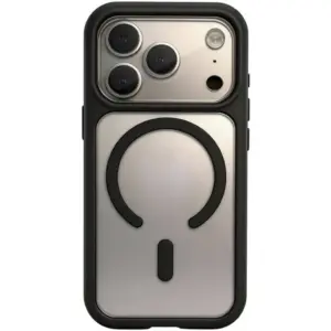 CROWNYX Fusion Clear Silicone Case for iPhone 17 Pro, MagSafe, Shockproof, Black | IP17P-MGSF-FC-BLK