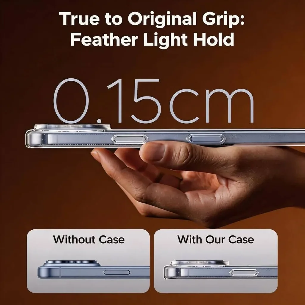 CROWNYX Hybrid PureClear iPhone 17 Case, Magsafe, Military-Grade Drop, Anti-Scratch & Fingerprint Resistant, Clear | IP17-MGSF-PC - Image 2