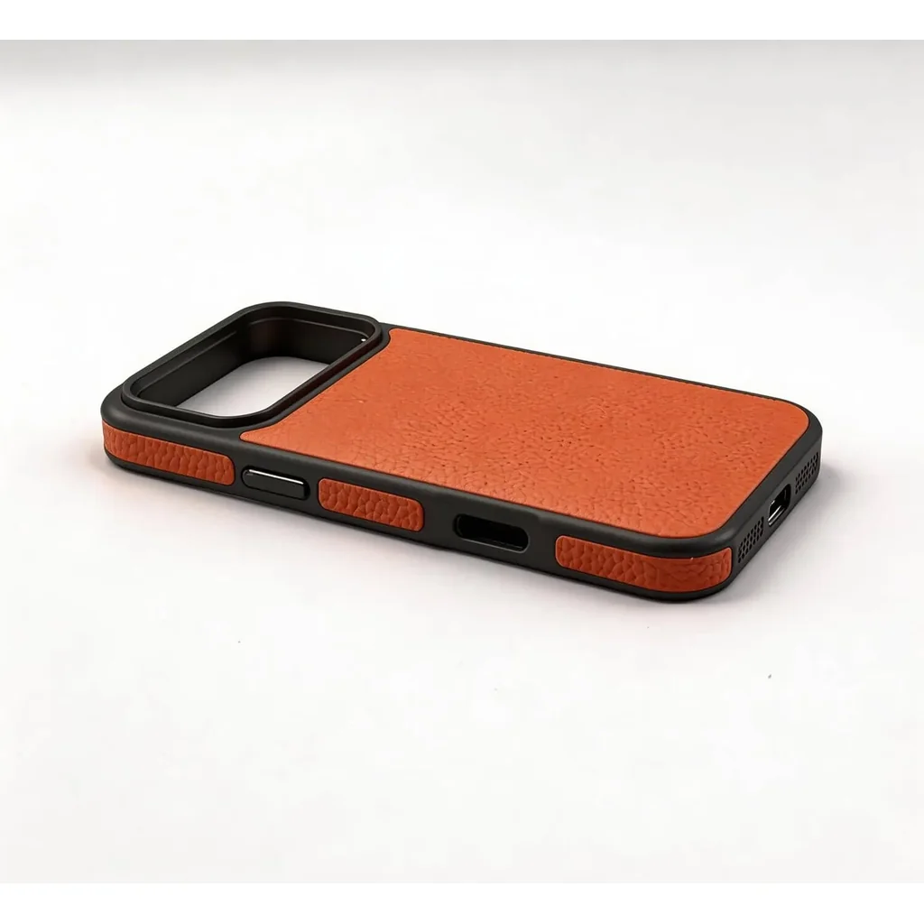 CROWNYX Regal Leather iPhone 17 Pro Max Case, MagSafe, Slim, Shockproof, Anti-Slip, Camera Protection, Orange | IP17PM-MGSF-RGL-ORG - Image 3