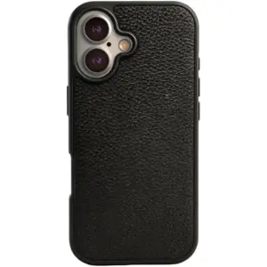CROWNYX Regal Leather iPhone 17 Case, MagSafe, Slim, Shockproof, Anti-Slip, Camera Protection, Black | IP17-MGSF-RGL-BLK