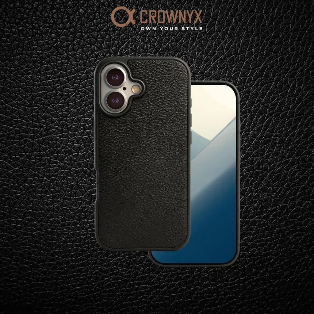 CROWNYX Regal Leather iPhone 17 Case, MagSafe, Slim, Shockproof, Anti-Slip, Camera Protection, Black | IP17-MGSF-RGL-BLK - Image 6
