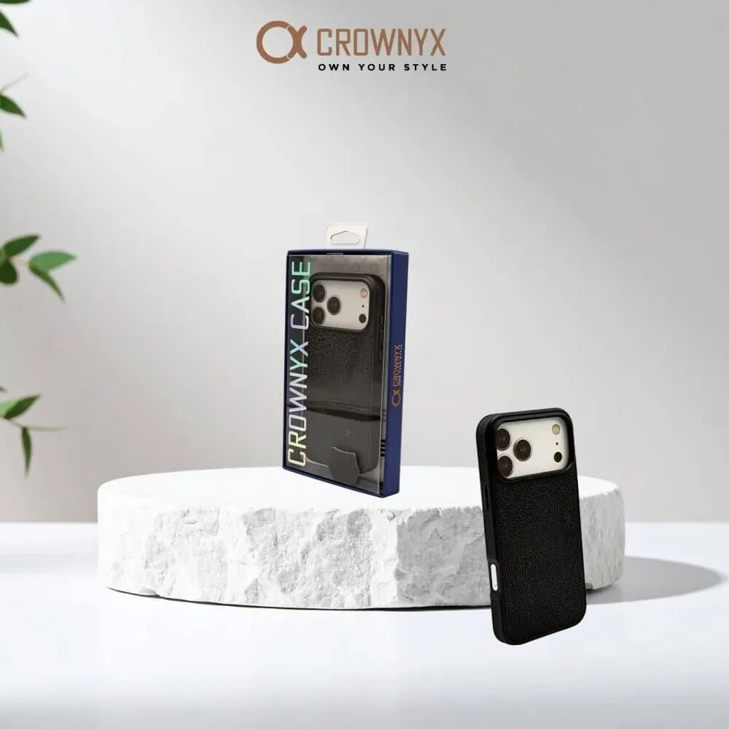 CROWNYX Regal Leather iPhone 17 Pro Case, MagSafe, Slim, Shockproof, Anti-Slip, Camera Protection, Black| IP17P-MGSF-RGL-BLK - Image 2