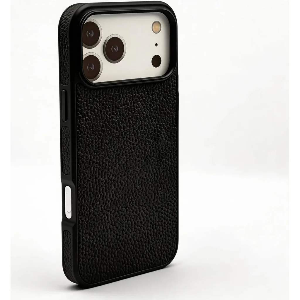 CROWNYX Regal Leather iPhone 17 Pro Case, MagSafe, Slim, Shockproof, Anti-Slip, Camera Protection, Black| IP17P-MGSF-RGL-BLK - Image 8