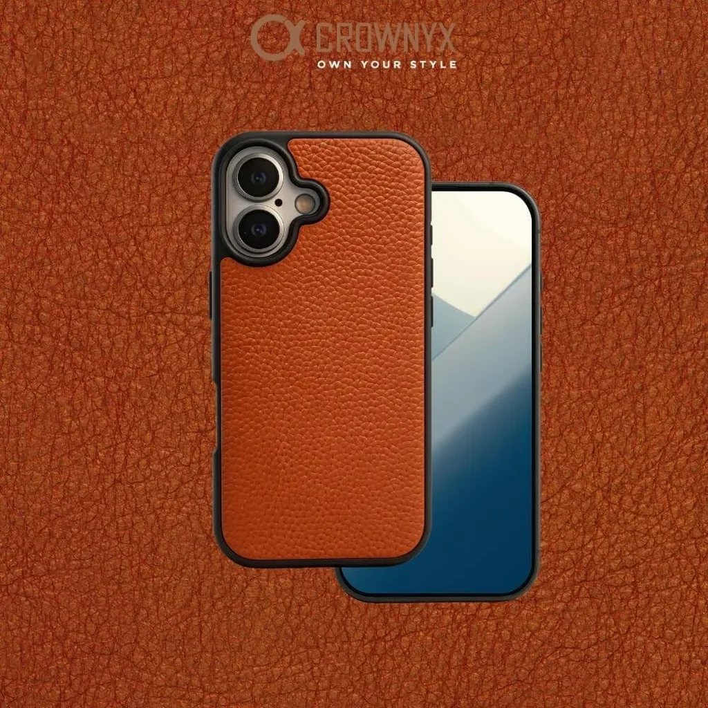 CROWNYX Leather iPhone 17, MagSafe, Slim, Shockproof, Anti-Slip, Camera Protection, Orange | IP17-MGSF-RGL-ORG - Image 8