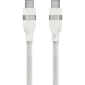 Anker USB C to USB C Cable, 240W Fast Charging, 480Mbps Data Transfer, Braided Durable Cable, 30000 Bend Lifespan, 1.8m Length, White | A82E2H21