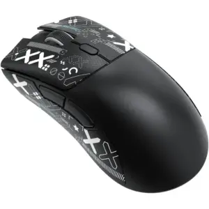 Attack Shark R1 Wireless Ergonomic Gaming Mouse, 18K DPI Tri Mode Lightweight Mouse, Bluetooth 2.4G Wired, Black | ASR1-BL