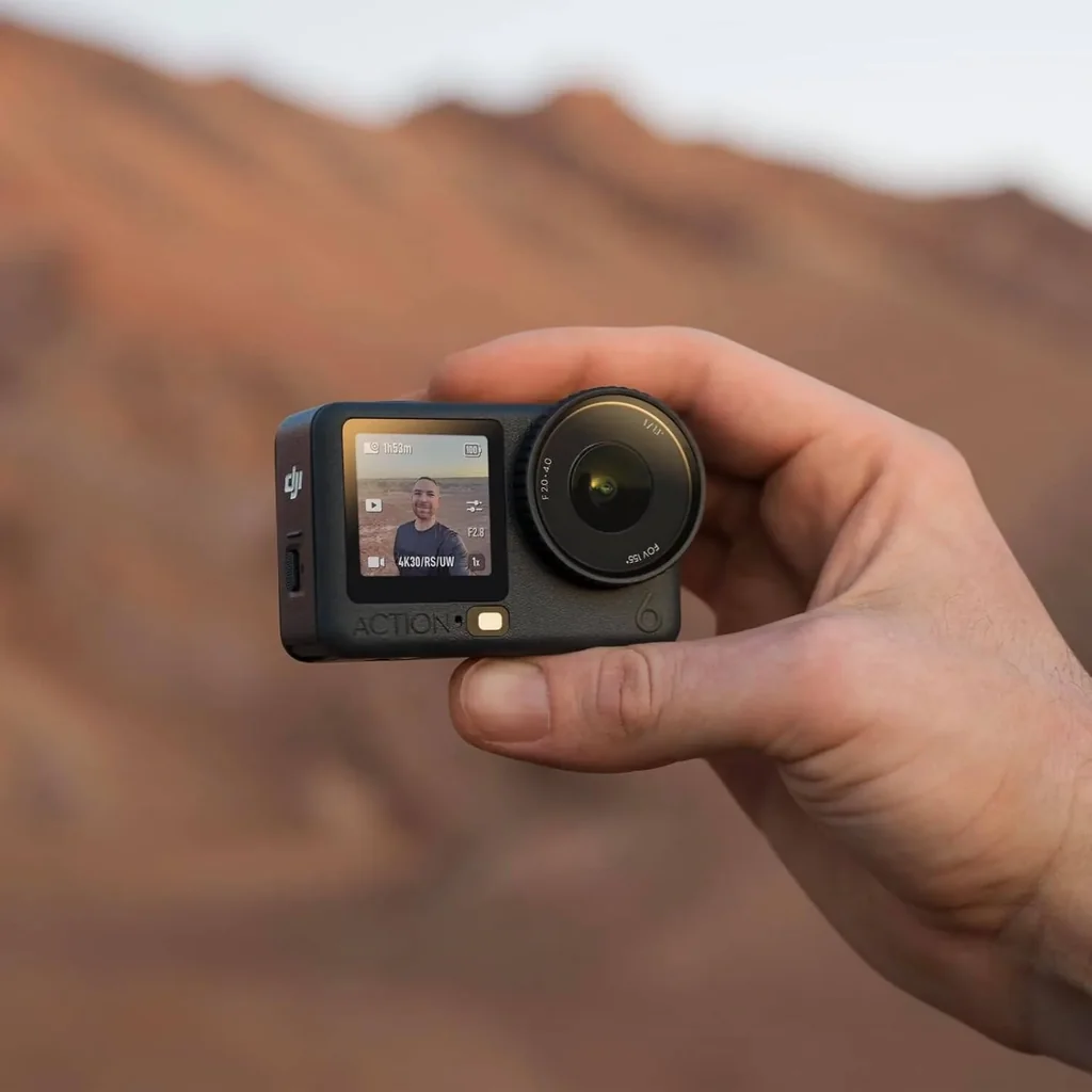 DJI Osmo Action 6 Essential Comb, 8K Action Camera, 1/1.1" Sensor, f/2.0-f/4.0 Aperture, 4H Battery, Cold-Resistant, Black | Osmo Action 6 Essential Combo - Image 4