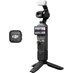 DJI Osmo Pocket 4 Creator Combo Action Camera, 1" CMOS Sensor, 4K 240fps Video, 3 Axis Stabilized, 107GB Storage, ActiveTrack, 7 Smart Tracking, 10Bit D Log Color, Black | OsmoPocket 4 Creator