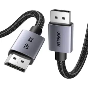 UGREEN 8K DisplayPort 1.4 Cable, DP to DP Male High Speed Video Cable, 32.4Gbps HBR3 Bandwidth, 8K 60Hz 4K 240Hz HDR Support, Nylon Braided, 3 Meter, Gray/Black | 25906