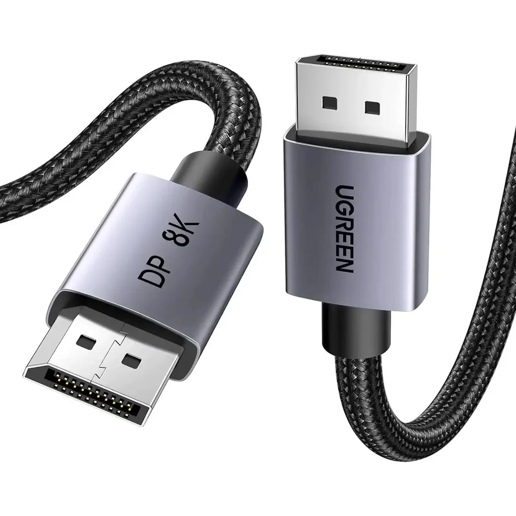 UGREEN 8K DisplayPort 1.4 Cable, DP to DP Male High Speed Video Cable, 32.4Gbps HBR3 Bandwidth, 8K 60Hz 4K 240Hz HDR Support, Nylon Braided, 3 Meter, Gray/Black | 25906