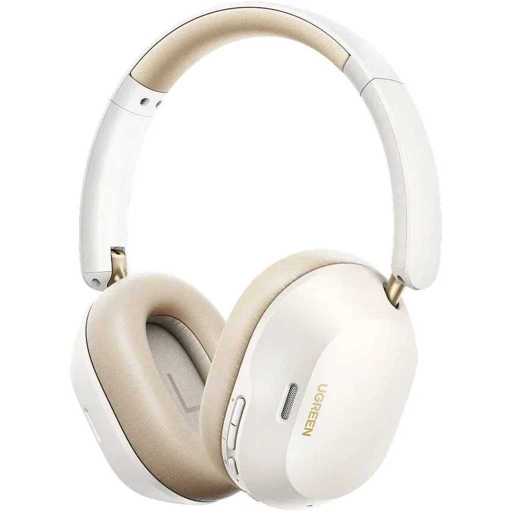 UGREEN HiTune Max5C Headphones Wireless, 75H Playtime, Adaptive Noise Cancelling, Hi-Res Sound, Over-ear Headsets, Custom EQ & Multiple Connection via App, Foldable Retractable, White | 35758