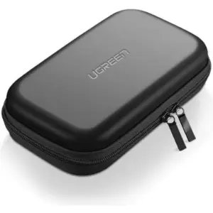 UGREEN External Hard Drive Case Bag, Shock Resistant, Electronic Accessories Organizer, Splashproof, High-quality Storage For 2.5" Inch HDD/SSD, EVA Material, Small Size, Black | 40707