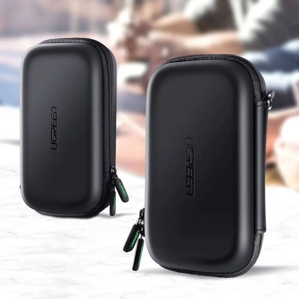 UGREEN External Hard Drive Case Bag, Shock Resistant, Electronic Accessories Organizer, Splashproof, High-quality Storage For 2.5" Inch HDD/SSD, EVA Material, Small Size, Black | 40707 - Image 2