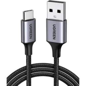UGREEN USB A to USB Type C Cable, 480Mbps Data Transfer Rate, Qualcomm 3.0 Quick Charge, 18W Power, 2m Cable Length, Wide Compatibility, Gray/Black | 60128