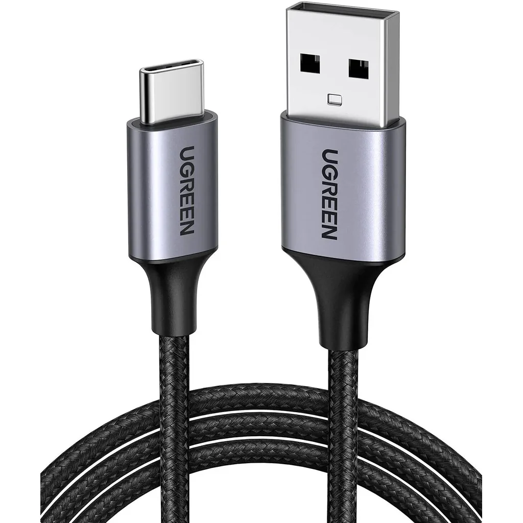 UGREEN USB A to USB Type C Cable, 480Mbps Data Transfer Rate, Qualcomm 3.0 Quick Charge, 18W Power, 2m Cable Length, Wide Compatibility, Gray/Black | 60128