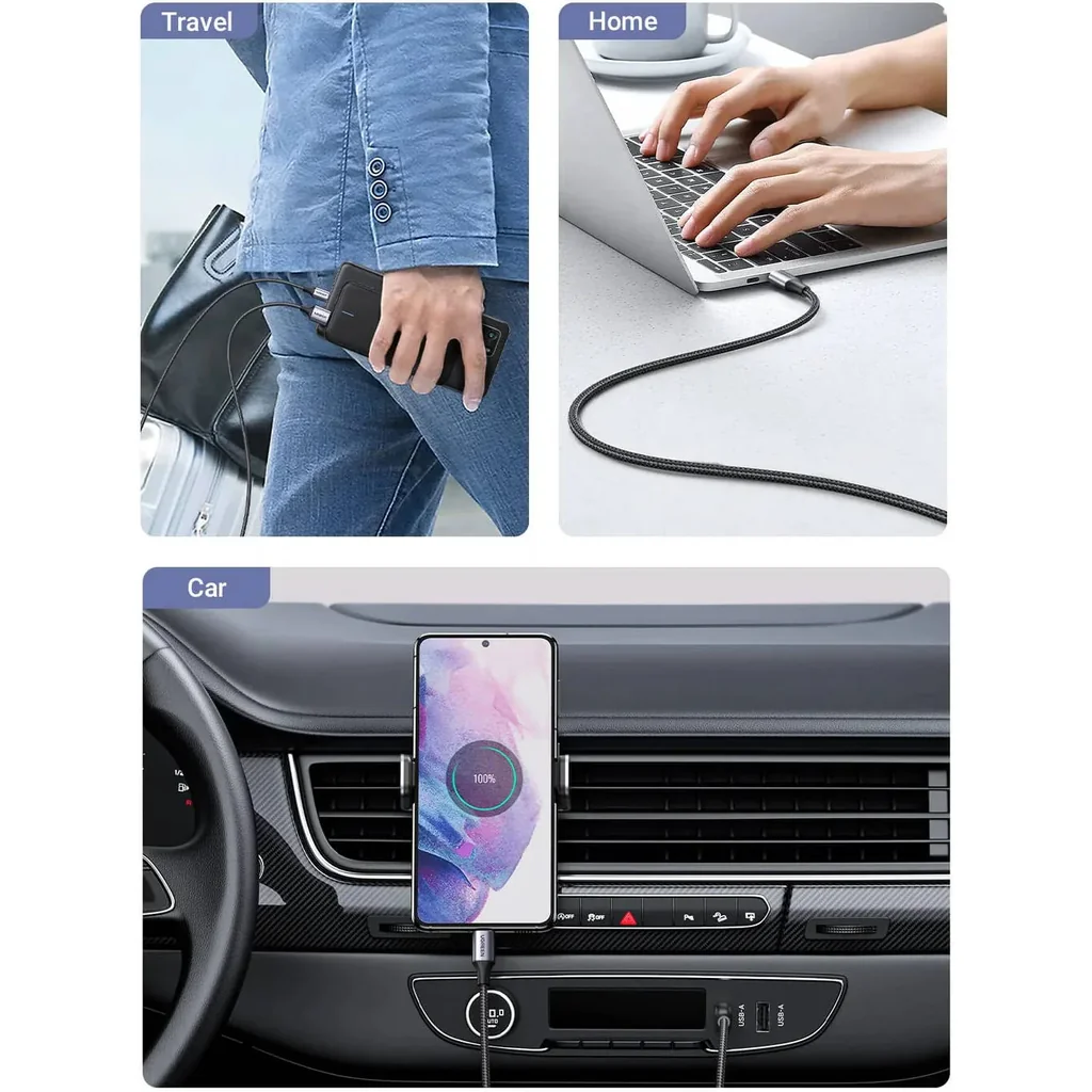 UGREEN USB A to USB Type C Cable, 480Mbps Data Transfer Rate, Qualcomm 3.0 Quick Charge, 18W Power, 2m Cable Length, Wide Compatibility, Gray/Black | 60128 - Image 6