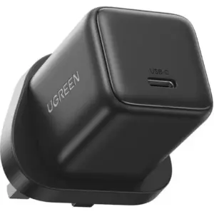 UGREEN 20W USB-C GaN Wall Charger, PD 3.0 & QC 4.0+ Fast Charging, Compact Travel Adapter, Universal Compatibility, Safe & Stable Charging Protection, UK Plug, Gray | 55529